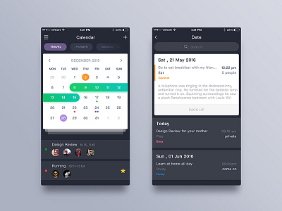 Calendar app app calendar events ios mobile simple