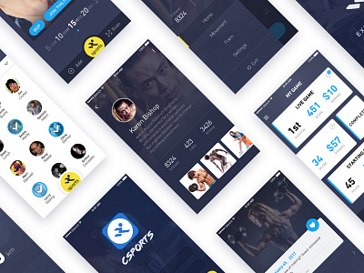 sports app UI - all