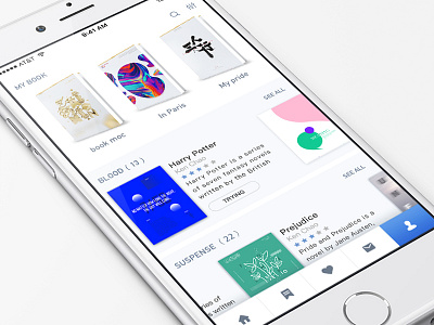 Cread app design app blue book clean detail focus icon read redesign ui ux wechat