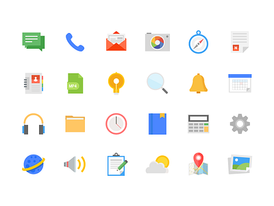 illustration icon clock earth icon illustration illustrator mail message music phone video