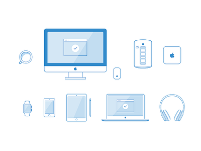 Apple devices icon apple beats box cap icon icons illustrator imac ipad iphone mac mouse