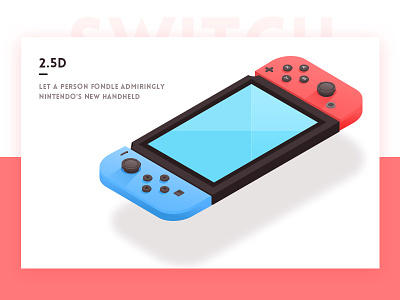 Switch 2.5D blue game gamepad icon illustration illustrator joystick nintendo outline ps switch vector