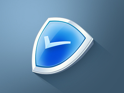 shield icon 3d blue glossy icon illustrator logo management protective security shield