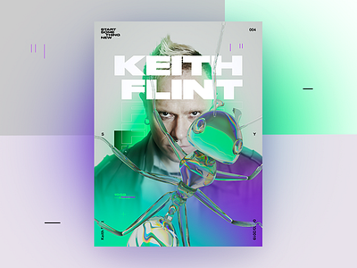 Poster #02. Keith Flint art c4d cinema 4d gradient graphic design poster prodigy typography