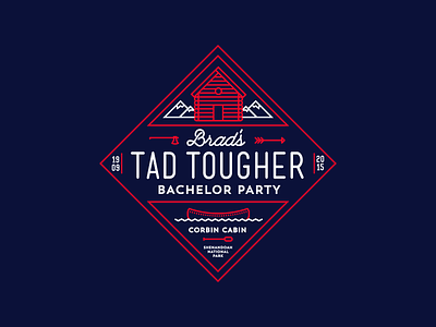 Tad Tougher arrow axe bachelor party backpacking cabin camping monoweight oar outdoors shenandoah t shirt vector