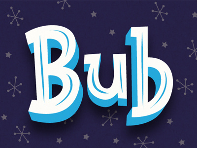 Bub Type Design blue children font fun kids logo night star