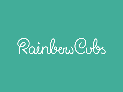 Rainbow Cubs Logo WIP children font kids logo nursery script thin
