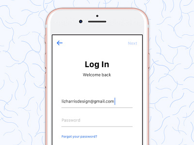 App Login app blue clean email ios log in mobile password sign in ui ux