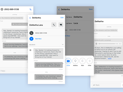 Contact Management Wireframes