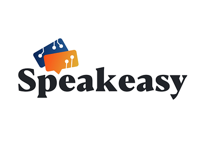 Speakeasy Logo black blue branding clean design logo orange speakeasy typography