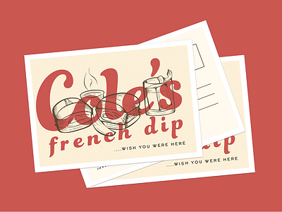 Restaurant Postcard bar brand cocktail food illustraion line art restaurant typography vector