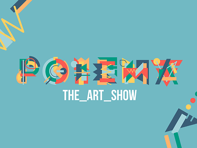 POIEMA_THE ART SHOW abstract blue color block green illustration minimal orange poiema red shapes typography yellow