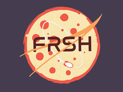 PIZZA PLANET FRESH buzz lightyear cream disney galaxy illustration logo muted colors nasa pixar pizza pizza planet red rocket space sticker toy story typography