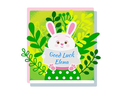 Good Luck bunny bye card farewell goodbye heart luck miss you sad