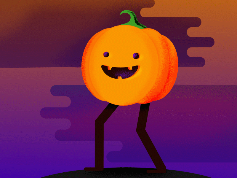 🎃✨ Happy spooky season!✨🎃✨👻 2danimation character animation duik grain texture halloween motiongraphic pumpkin walkcycle