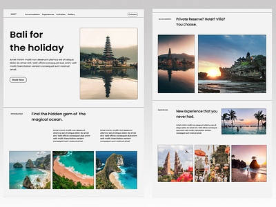 Visiting Bali Website bali landing page ui uiux web web design website