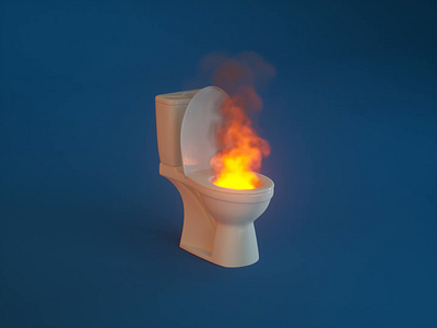 Firestarter 3d 3d animation 3d art animation burn c4d cinema4d digital art experiment fire hot octane procedural render simulation smoke toilet turbulence