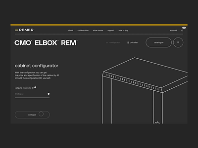 Remer: Configurator animation cabinet configurator constructor design layout typography ux web website