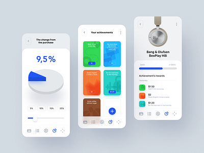 Moneybox achievements app application clean concept finance interface money product product design savings ui ui design ux