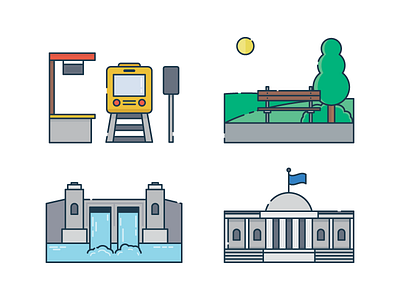 Human Features of Places Icons