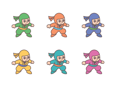 Ninja Race: Game Tokens board game education game illustration ninjas