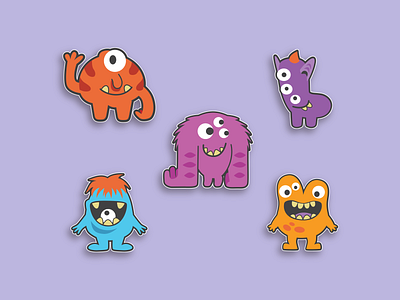 Inchbug - Monster Icons adobe illustrator childrens design childrens products design graphic design icons illustration monsters sticker design vector art