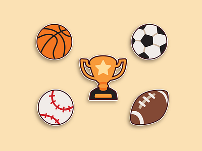 Inchbug - Sports Icons adobe illustrator childrens design childrens products design graphic design icons illustration sports sticker design vector art