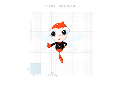 Mascot black cartoon characters dragonfly mascot orange ui