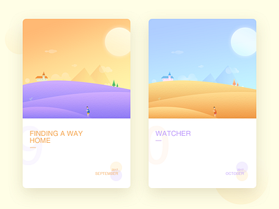 The way home colors contrasting galaxy home homestead illustration mountain planets sky sun ui