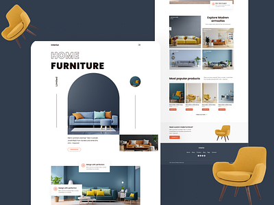 Furniture Website Design complex design furniture furniture website design landing page ui design