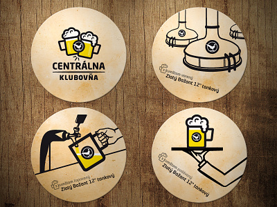 Beer coasters for Centralna Klubovna beer coaster illustration mat print pub vector