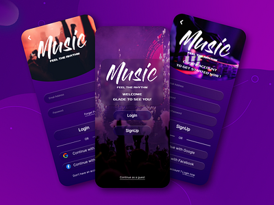 Music App Login UI