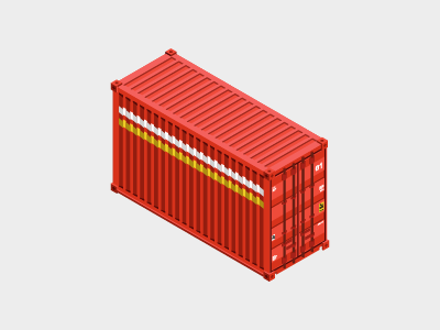 Isometric Shipping Container cargo container design graphic graphic design icon illustration illustrator isometric red shipping vector