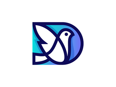 Dove Logo bird brand d dove gradient identity logo mark