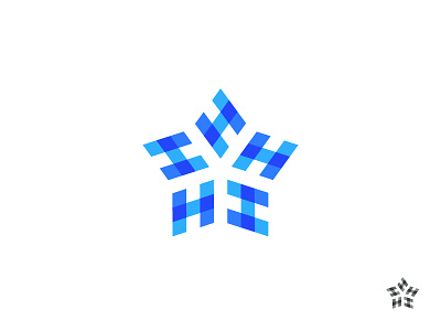 H brand graphic h icon identity letter logo mark star symbol type
