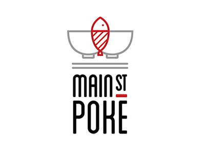 Poke! fish food logo restaurant sashimi