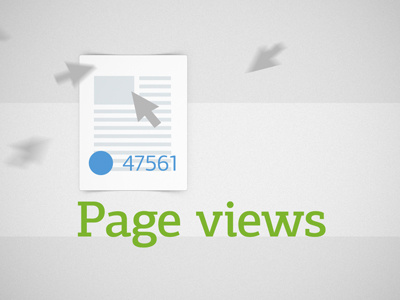 Pageviews White animation draft motion graphics