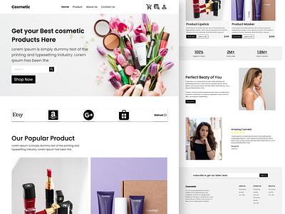 Cosmetic landing page