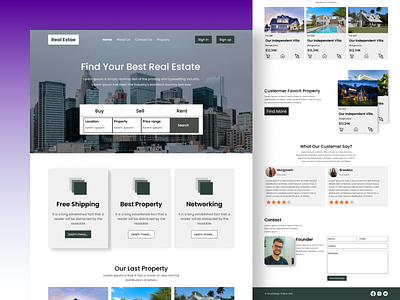 Real Estate Landing page app branding css design figma html illustration ui vector