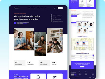 Planner Landing page design