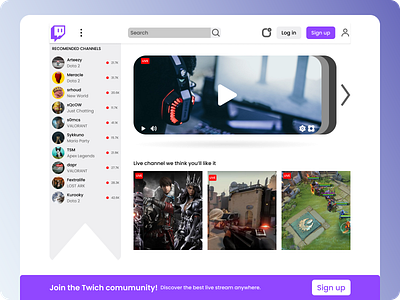 Twitch landing page