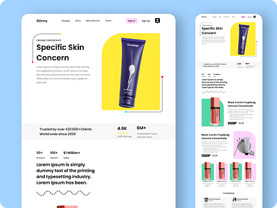 Cosmetic shopify Landing Page aestetic app branding concept cosmetic css design figma html illustration landing page logo minimalist modern shopify typography ui unique vector web design