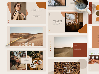 Upside - presentation template abstract abstract art brand guides branding branding agency business layout lookbook magazine office palette portfolio presentation presentation layout shape warm