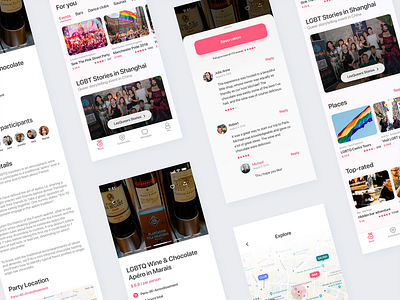LGBTQIA+ App applications community event find lgbt lgbtq lgbtqia location mobile ui ux