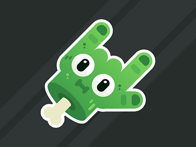 Zombie Rock dribbble finger playoff rock sticker zombie