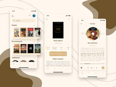 Bookstore - Bibliophile app app design audiobooks books bookshop bookstore design e book librery listening media mediaplayer mobile online player read reading store ui ux