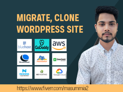 I will clone, duplicate, move, transfer, migrate wordpress websi clone wordpess move wordpress wordpress wordpress migrate