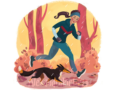 Sheltie autumn animalart childrenillustration dog illustration kidlit kidlitart