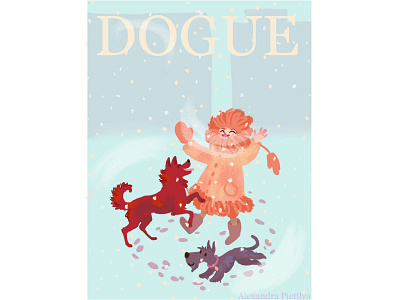 Winter dog fun animalart childrenillustration dog illustration kidlit kidlitart