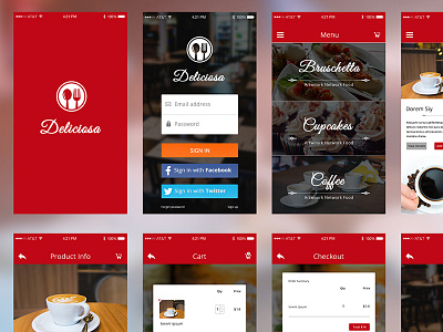 Deliciosa iOS/Android App UI/UX branding graphic design illustration logo uiux